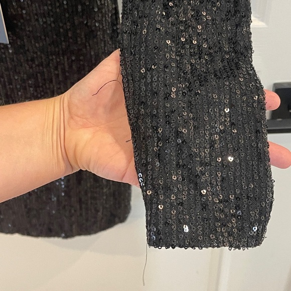 SOLD - NWT Black Sequin Mini Dress Size M $240 Retail - Picture 6 of 6
